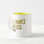 Tasse 2 Couleurs Nom or princesse de danse de ligne (Devant gauche)