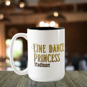Tasse 2 Couleurs Nom or princesse de danse de ligne