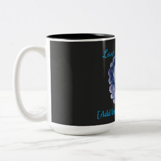 Tasse 2 Couleurs Nom personnalisé Amour à la Lune Aquarelle Lune a