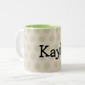Tasse 2 Couleurs Nom personnalisé arrière - plan hexagone vert (Devant gauche)