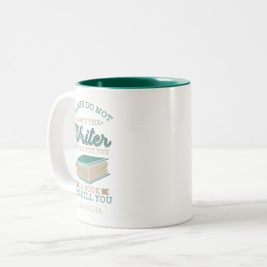 Tasse 2 Couleurs Nom personnalisé Auteur ne dérange pas l'écrivain (Devant gauche)