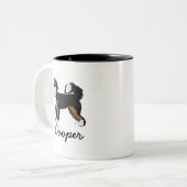 Tasse 2 Couleurs Nom personnalisé Bernedoodle Photo (Devant gauche)