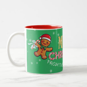 Tasse 2 Couleurs Nom personnalisé Bonhomme en pain d'épices Joyeux