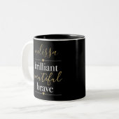 Tasse 2 Couleurs Nom personnalisé Brillante Belle Brave (Devant gauche)