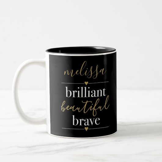 Tasse 2 Couleurs Nom personnalisé Brillante Belle Brave (Gauche)
