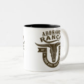 Tasse 2 Couleurs NOM personnalisé Bull Steer Skull Western Ranch (Devant droit)