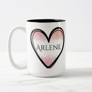 Tasse 2 Couleurs Nom personnalisé Coeur Mug, Nom personnalisé Coffe