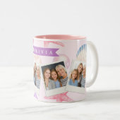 Tasse 2 Couleurs Nom personnalisé côtier coquillage pastel personna (Devant droit)