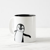 Tasse 2 Couleurs Nom personnalisé Cute Peeking Penguin Holiday (Devant gauche)