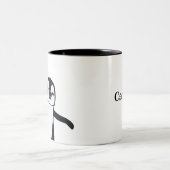 Tasse 2 Couleurs Nom personnalisé Cute Peeking Penguin Holiday (Centre)