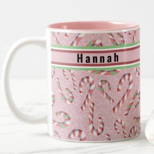 Tasse 2 Couleurs Nom personnalisé de la Parties scintillant rose Su