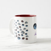 Tasse 2 Couleurs Nom personnalisé du motif Eyes (Devant gauche)