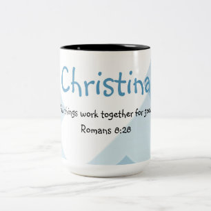 Tasse 2 Couleurs Nom Personnalisé Encourageant Citation De Bible In