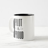 Tasse 2 Couleurs Nom personnalisé Lieu Occupation Femme Pilote et F (Devant gauche)