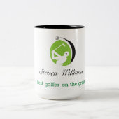 Tasse 2 Couleurs Nom personnalisé Meilleure pâte à café Golfer (Centre)