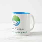 Tasse 2 Couleurs Nom personnalisé Meilleure pâte à café Golfer (Devant droit)