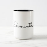Tasse 2 Couleurs Nom personnalisé Minimaliste Élégante Typographie<br><div class="desc">Nom Personnalisé Minimaliste Élégante Typographie Script Deux Tons Mug</div>