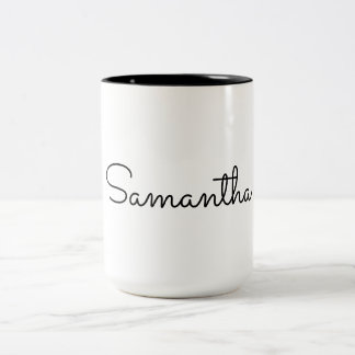 Tasse 2 Couleurs Nom personnalisé Minimaliste Élégante Typographie 