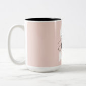 Tasse 2 Couleurs Nom personnalisé moderne Monogram Pastel Rose (Gauche)