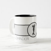 Tasse 2 Couleurs Nom personnalisé personnalisé Golfer (Devant gauche)
