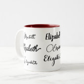 Tasse 2 Couleurs Nom personnalisé personnalisé personnalisé Script (Devant gauche)