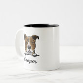Tasse 2 Couleurs Nom personnalisé Pitbull (Devant gauche)