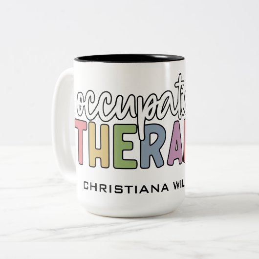 Tasse 2 Couleurs Nom personnalisé Professionothérapeute Dons OT (Devant gauche)