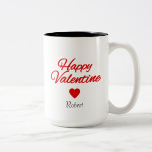 Tasse 2 Couleurs Nom personnalisé Saint-Valentin