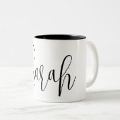Tasse 2 Couleurs NOM PERSONNALISÉ - Script tendance personnalisé (Devant droit)