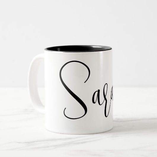 Tasse 2 Couleurs NOM PERSONNALISÉ - Script tendance personnalisé (Devant gauche)