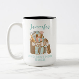 Tasse 2 Couleurs Nom personnalisé Seamstress Couture Addict Maman