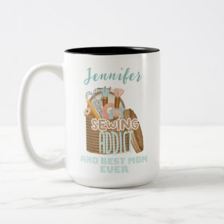 Tasse 2 Couleurs Nom personnalisé Seamstress Couture Addict Maman