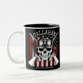 Tasse 2 Couleurs NOM personnalisé Soldat Crâne Double Armes USA Dra (Gauche)