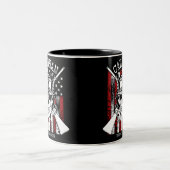 Tasse 2 Couleurs NOM personnalisé Soldat Crâne Double Armes USA Dra (Centre)