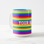 Tasse 2 Couleurs Nom personnalisé Super Rainbow (Devant gauche)