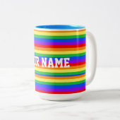 Tasse 2 Couleurs Nom personnalisé Super Rainbow (Devant droit)