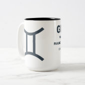 Tasse 2 Couleurs Nom personnalisé / Texte Zodiac Signal Gemini (Devant gauche)