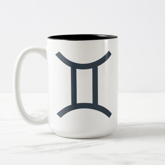 Tasse 2 Couleurs Nom personnalisé / Texte Zodiac Signal Gemini (Gauche)