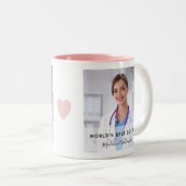 Tasse 2 Couleurs Nom photo du meilleur médecin du monde (Devant droit)