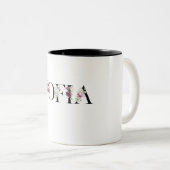 Tasse 2 Couleurs Nom Sofia. (Devant droit)
