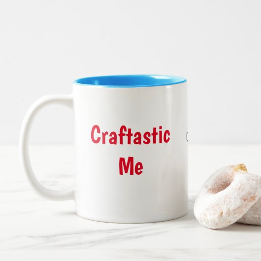 Tasse 2 Couleurs Nom sur Craftastic Me, 11oz. (Avec donut)