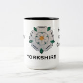 Tasse 2 Couleurs Nom, Yorkshire Rose blanche 15oz (Centre)