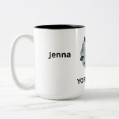 Tasse 2 Couleurs Nom, Yorkshire Rose blanche 15oz (Gauche)