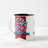 Tasse 2 Couleurs Nom Yoshito signification lettre Y oiseau rouge bl (Devant gauche)