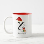 Tasse 2 Couleurs Nom Z Élégant Écriture Moderne Noël (Gauche)