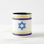 Tasse 2 Couleurs Nonbinary Israel Pride Flag (Centre)