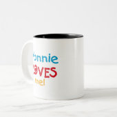 Tasse 2 Couleurs Nonnie aime moi t-shirts et cadeaux (Devant gauche)