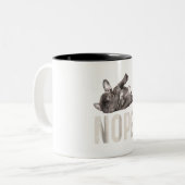 Tasse 2 Couleurs Nope Lazy French Bulldog Lover cadeau (Devant gauche)
