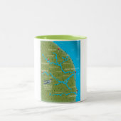 Tasse 2 Couleurs Norfolk Broads Angleterre Map. (Centre)
