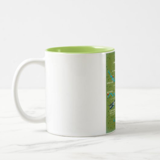 Tasse 2 Couleurs Norfolk Broads Angleterre Map. (Gauche)
